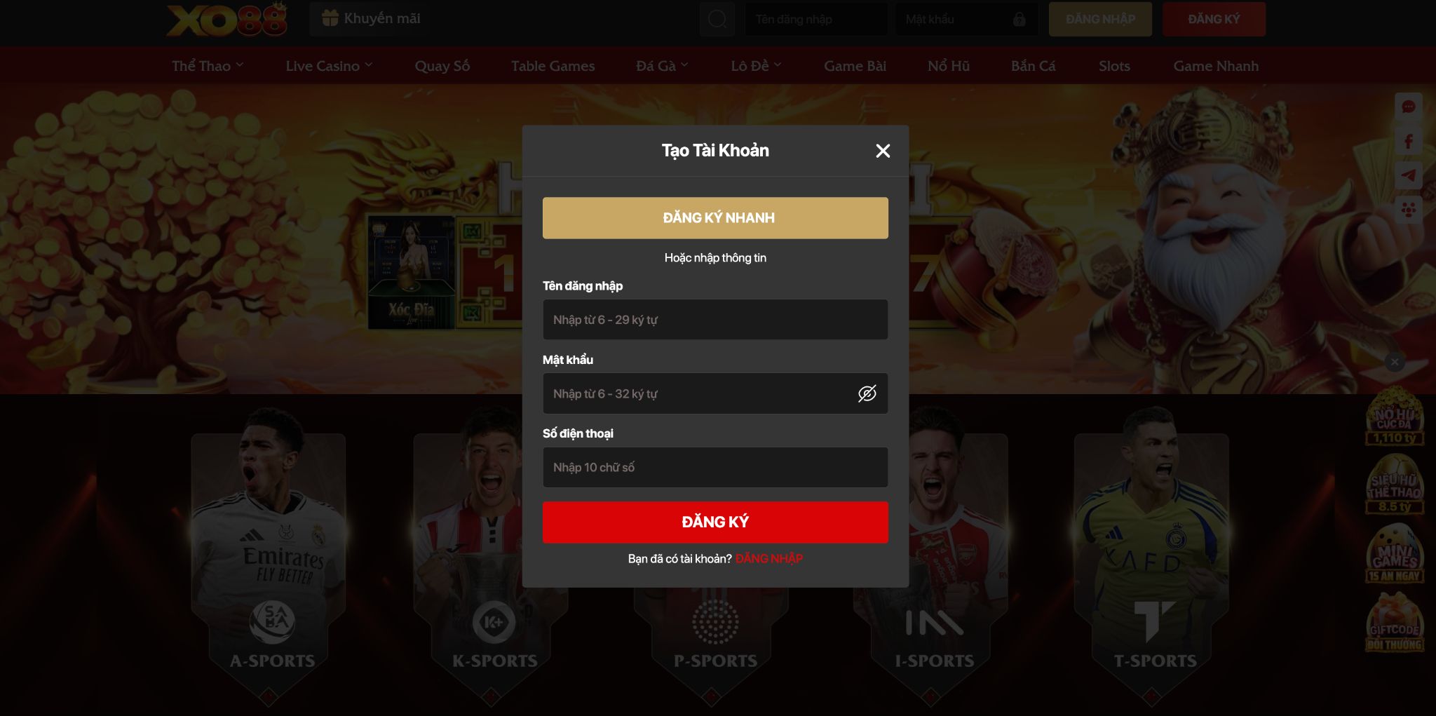 3 bước tạo tài khoản nhanh chóng tại XO88