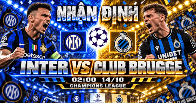 Màn đụng độ kịch tính Inter Milan vs Club Brugge